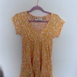 No Boundaries Mustard Floral Dress